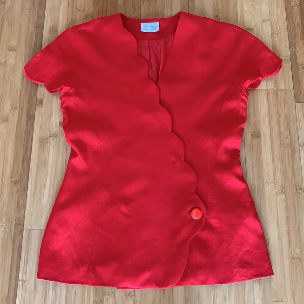 LAST CHANCE Vtg❤️Scallop blazer jacket Asymmetric📍FIRM📍